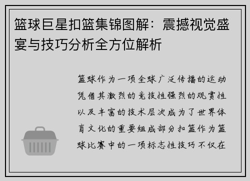 篮球巨星扣篮集锦图解：震撼视觉盛宴与技巧分析全方位解析